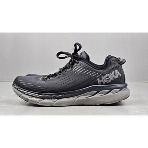 Hoka One One Clifton 5 Mens 10.5 Black Knit Athletic Running Athletic Shoes